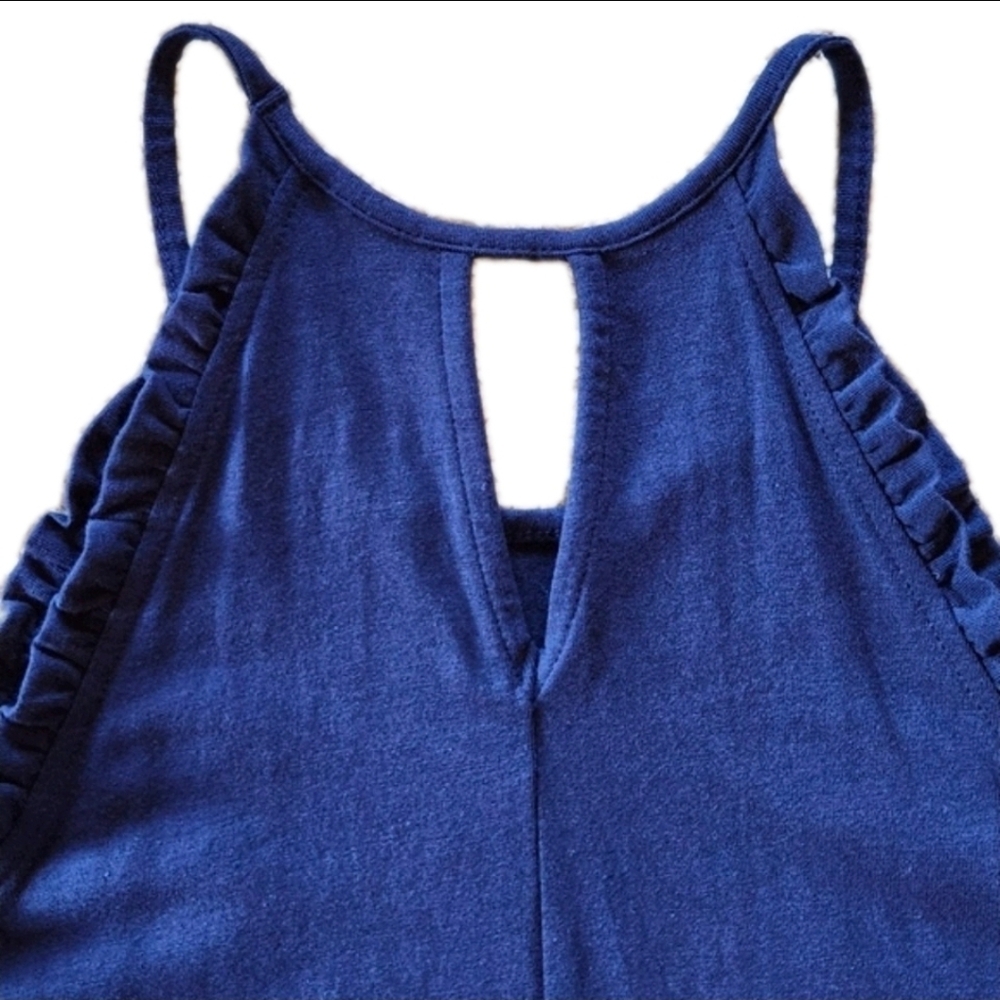 🌺 Lilly Pulitzer Alek Ruffle Halter Tank Top – Navy – Size XS (Generous Fit) - Picture 8 of 8